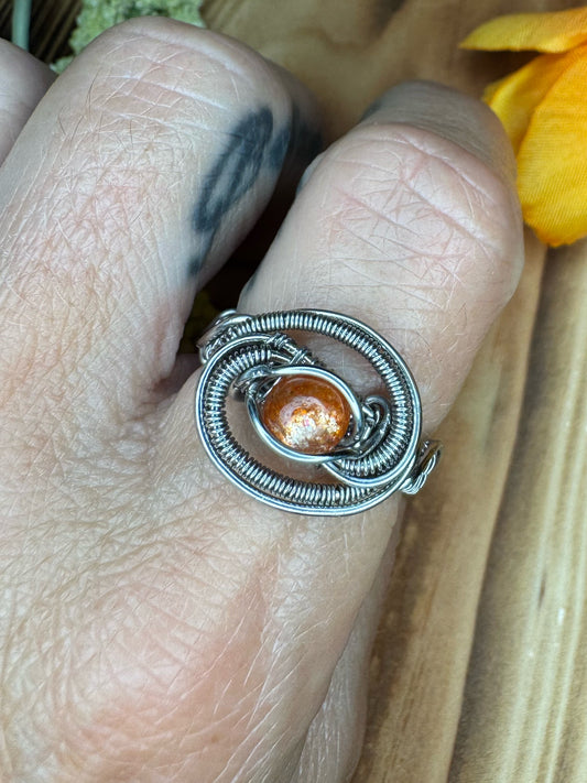 Madras Sunstone in Stainless Steel   Size 7