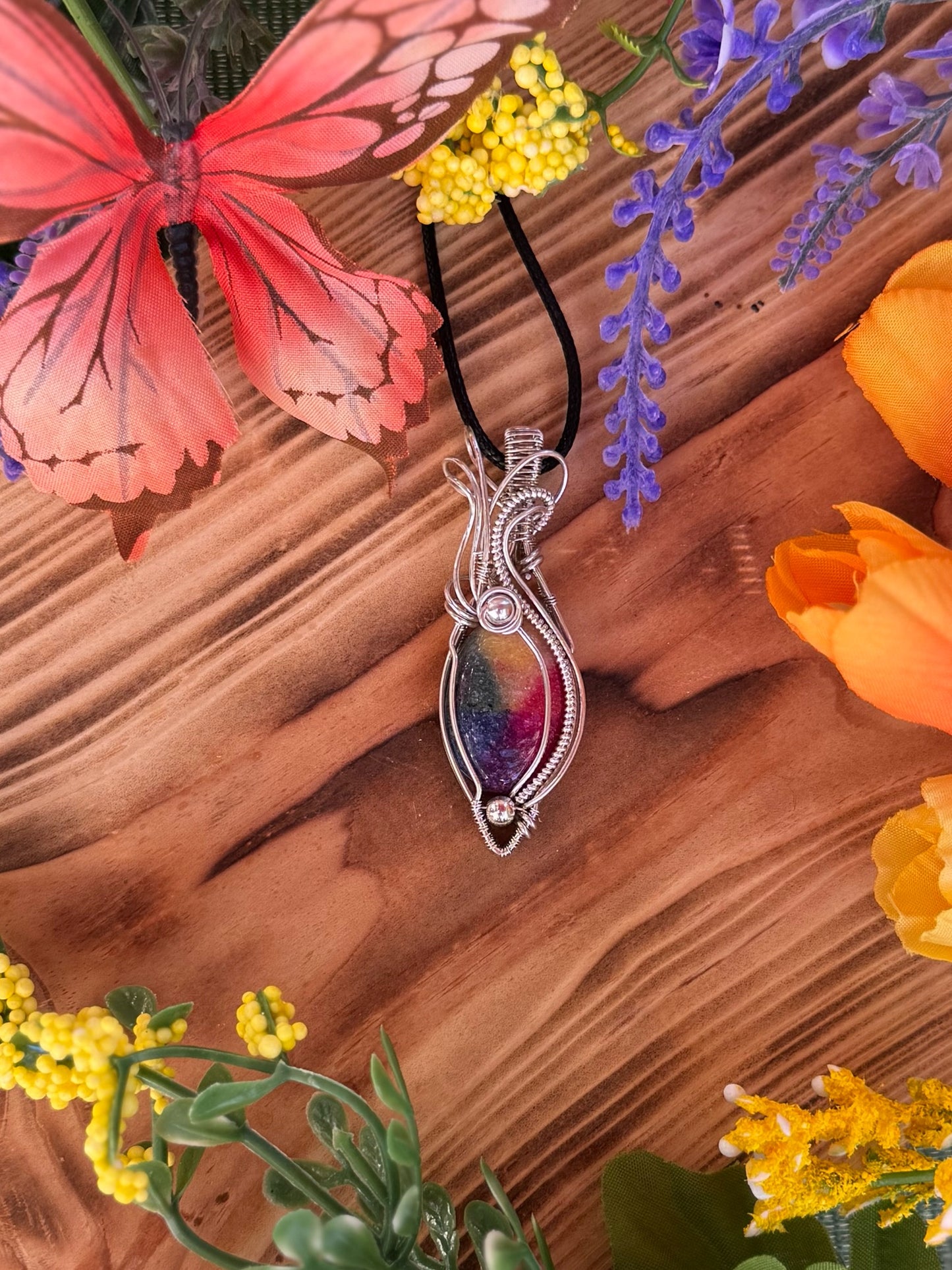 Dyed Solar Quartz in Sterling Silver