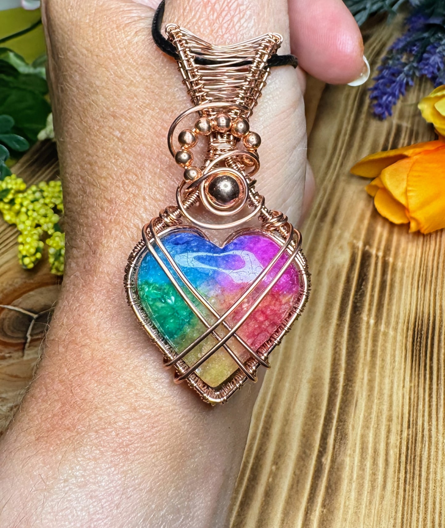Dyed Solar Quartz in Copper