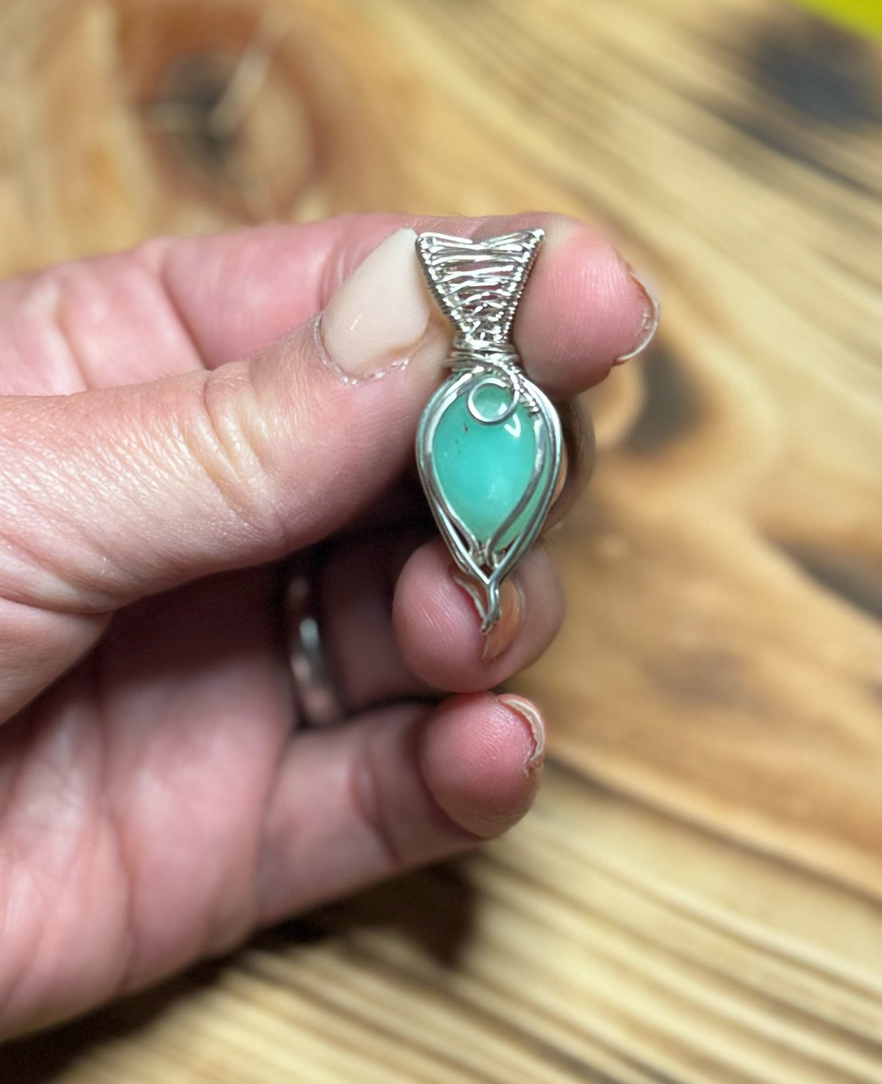 Chrysoprase in Sterling Silver Mini Pendant